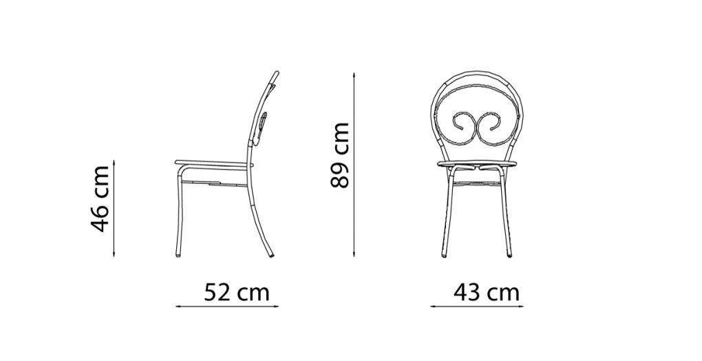 MIMMO SP102 stackable metal Vermobil chair